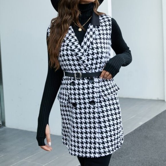 CHIC IN TWEED Hounds tooth Pattern button front - Picture 2 of 6